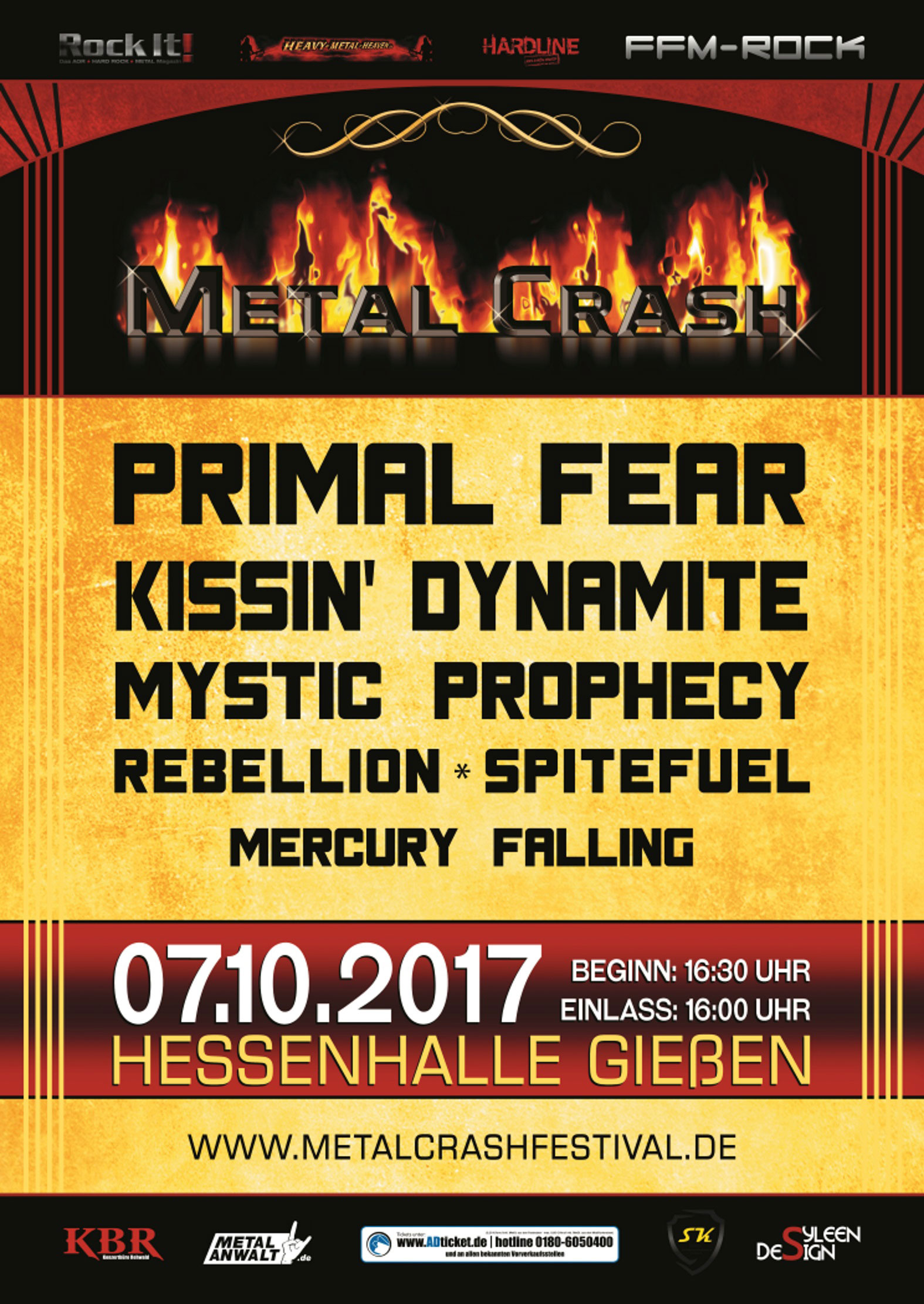 2017-10-07 Metal Crash Festival - Premiere am Samstag, 7. Oktober, in der Hessenhalle Gießen - Tickets