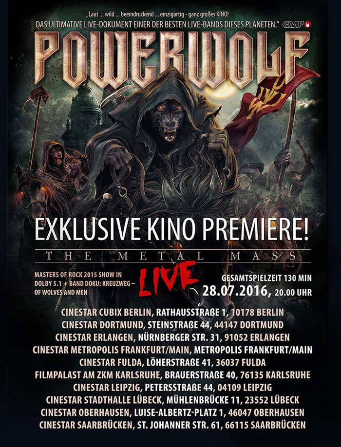 „Powerwolf The Metal Mass Live“:  Das Heavy Metal Special mit Vorpremiere!