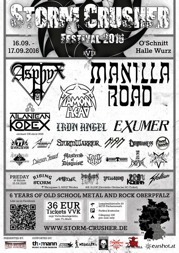 2016-09-16 Storm Crusher Festival - Tickets - Line Up - Bands - O' Schnitt Halle Wurz